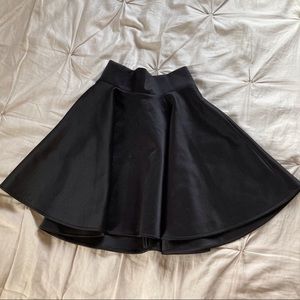 Black A-Line Flared Skirt